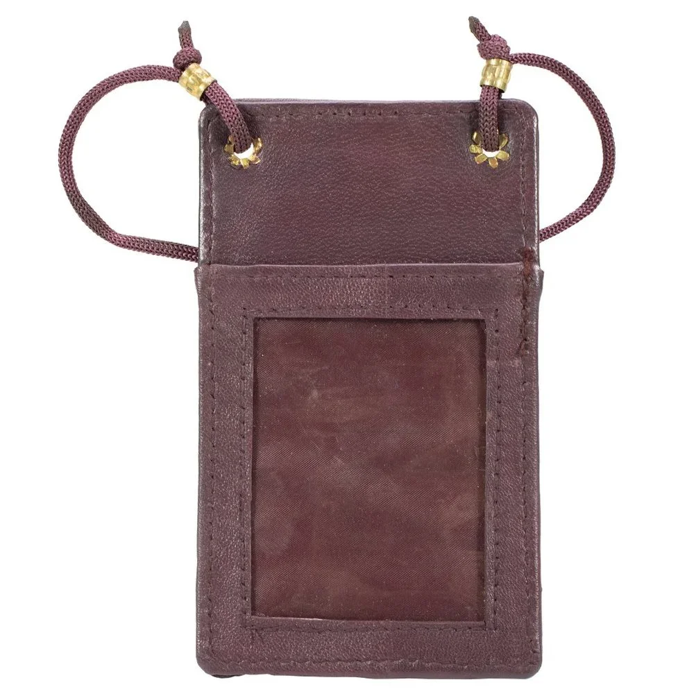 Genuine Leather ID Holder foe men/Women, ID Card Organizer for School, Office